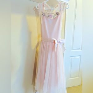 Zunie Girls Light Pink Dress Flowers Ribbon Size 10